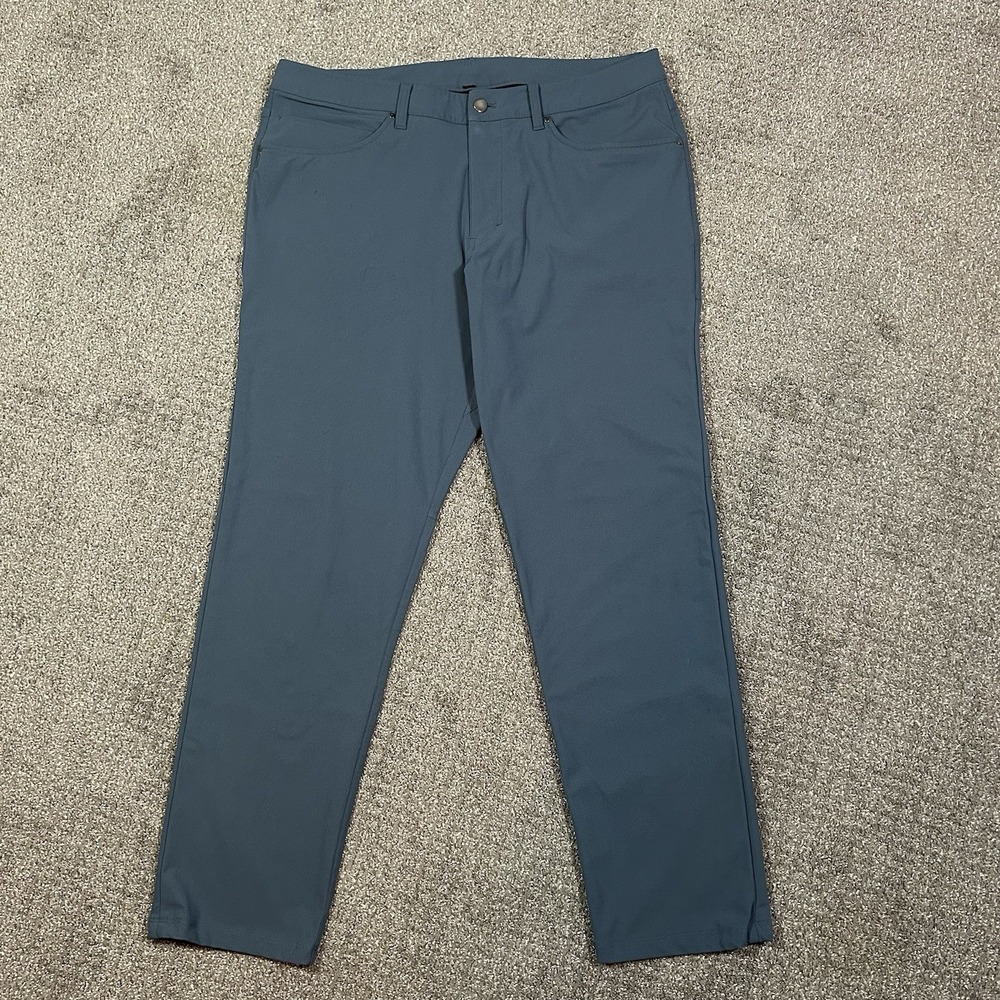Lululemon ABC Pant Slim Men's 36 Iron Blue Warpstreme Stretch 5-Pocket Commuter